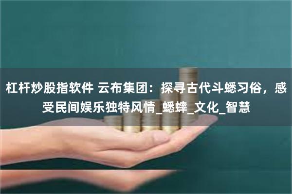 杠杆炒股指软件 云布集团：探寻古代斗蟋习俗，感受民间娱乐独特风情_蟋蟀_文化_智慧